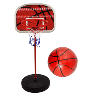 Canasta de baloncesto ajustable con balón para niños