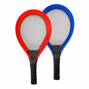 Set de raquetas de tela con pelota y gallito para dos modos de juego