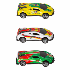 colección de 3 carros de carrera die-cast colores deportivos