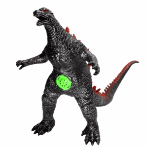 Godzilla con sonido juguete articulado color negro con detalles rojos