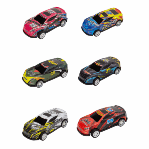 colección de 6 carros de juguete deportivos die-cast con colores variados