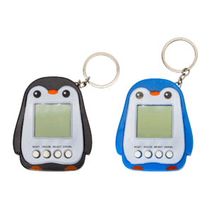 Tamagotchi de Pingüinos Individual en colores surtidos con llavero metálico.