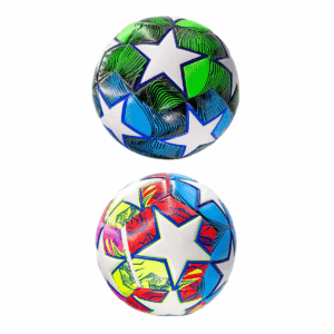 Balón de fútbol multicolor con diseños modernos y vibrantes