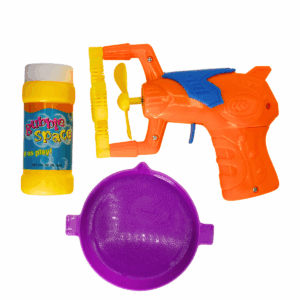 Burbujero de 4 boquillas con pistola, bandeja y solución para burbujas