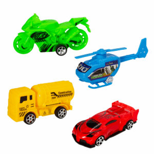 set de vehículos por 4 juguetes