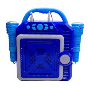 Parlante Bluetooth infantil azul con micrófonos y luces