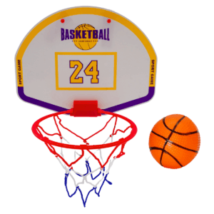 Tablero de baloncesto infantil con aro, red y balón incluido