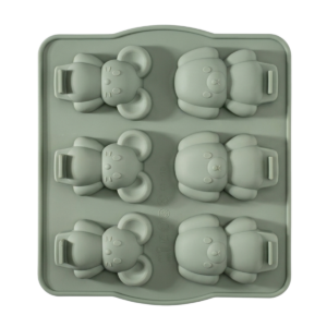 Molde de silicona flexible con figuras de ratones y perritos de 17.5 x 18.5 cm con varias cavidades