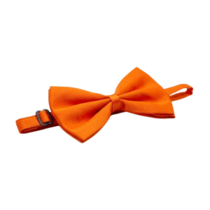 Ocho moños de tela para mascotas en colores rojo, naranja, rosa, verde lima, marrón, vinotinto, azul y verde esmeralda con correas ajustables y clips plásticos negros.