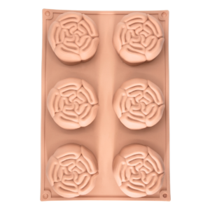Molde de silicona con cavidades en forma de rosas de 29.5 x 20 cm