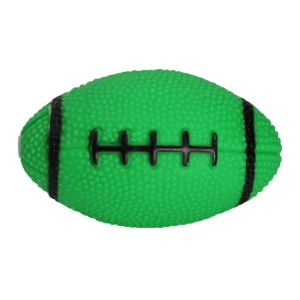 Pelota de rugby pequeña texturizada en colores llamativos con diseño compacto