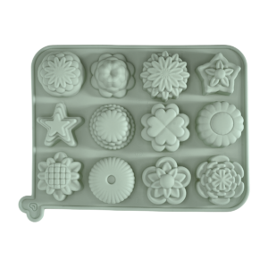 molde de silicona con figuras de flores para preparaciones decorativas