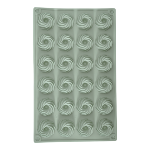 Molde de silicona con 20 cavidades en forma de espiral tamaño 18 x 28 cm