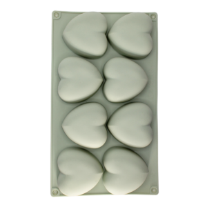 Molde de silicona con cavidades en forma de corazones de 28.7 x 17 cm flexible y fácil de desmoldar
