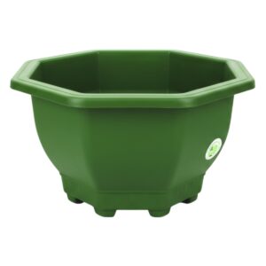 Matera octagonal No. 5 de 34.5 cm en color verde con diseño resistente para plantas