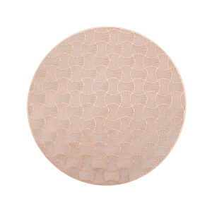 Individual circular decorativo para comedor de 38 cm con patrón geométrico y diseño elegante.