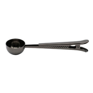 Cuchara con pinza color negro de diseño 2 en 1