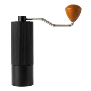 Molino de café manual en acero inoxidable con manivela y diseño compacto color negro