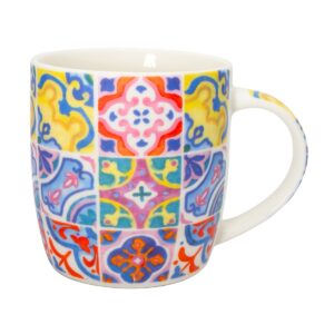 Mug de 350 ml con diseño colorido de mandalas y patrones ornamentales