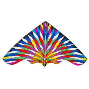 Cometa plástica de 120 x 60 cm con diseño gráfico colorido